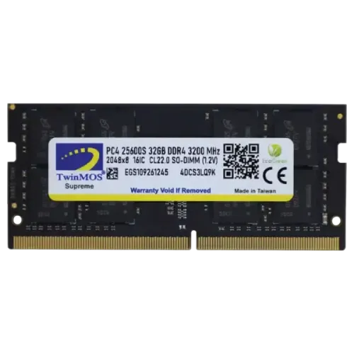 TwinMOS 16GB 3200MHz DDR4 SO-DIMM Laptop RAM TwinMOS 16GB 3200MHz DDR4 SO-DIMM Laptop RAM