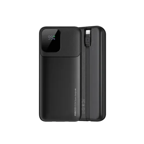 Recci RPB-P68 20000mAh 22.5W Fast Charging Power Bank With Built in Lightning & Type C Cable