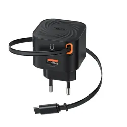 XO L165 EU 20W PD Retractable Type-C Fast Charger Adapter