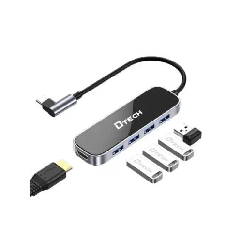 Dtech T0039 6 in 1 Type-C Hub