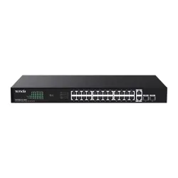 Tenda TEG1128P 24-Port Gigabit PoE+ 2SFP Unmanaged Switch Tenda TEG1128P 24-Port Gigabit PoE+ 2SFP Unmanaged Switch