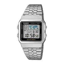 Casio A500WA-1DF Vintage World Time Chain Digital Watch