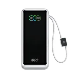 QCY HyperCharge PB20E 20000mAh 65W Fast Charging Power Bank with Built in Cable