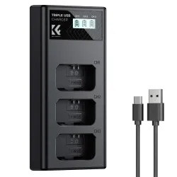 K&F Concept NP-FW50 3-Slot Camera Battery Charger With Display K&F Concept NP-FW50 3-Slot Camera Battery Charger With Display
