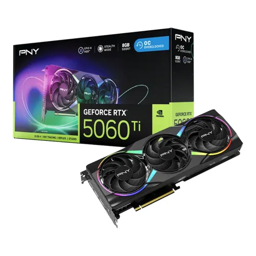 PNY GeForce RTX 5060 Ti 8GB EPIC-X RGB OC Triple Fan GDDR7 Graphics Card