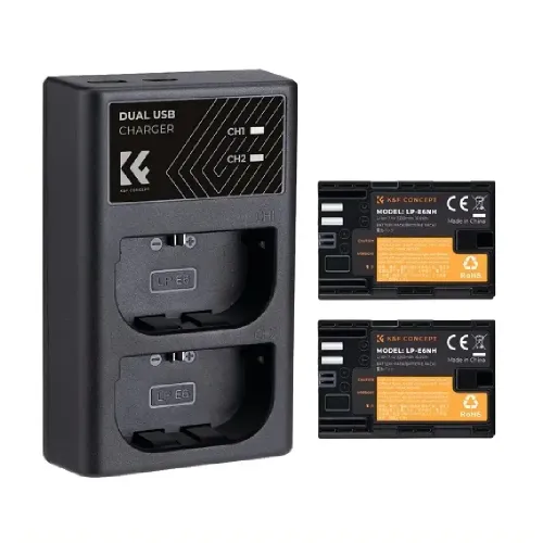 K&F Concept LP-E6NH Battery and Dual Slot Battery Charger Kit K&F Concept LP-E6NH Battery and Dual Slot Battery Charger Kit