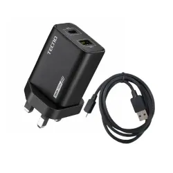 Tecno TCW-U31D 30W Charger Adapter with Type-C Cable