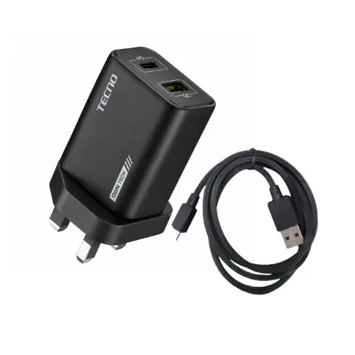 Tecno TCW-U31D 30W Charger Adapter with Type-C Cable