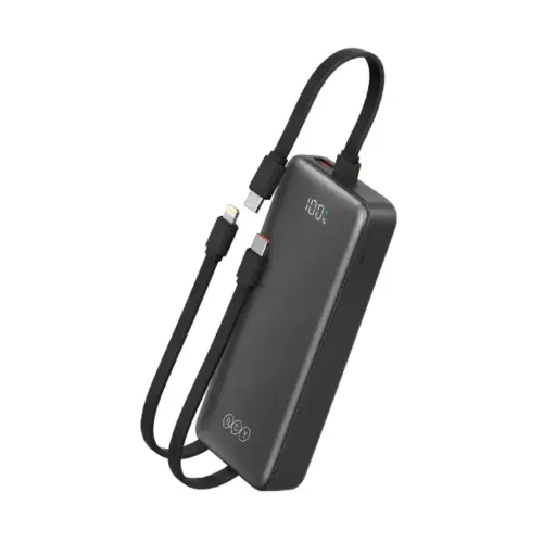 QCY Pulse PB20D 20000mAh 22.5W Power Bank with Built-in Cables