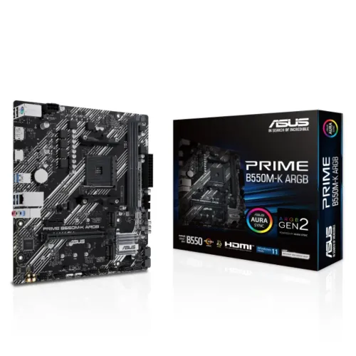 Asus PRIME B550M-K ARGB AMD AM4 mATX Motherboard Asus PRIME B550M-K ARGB AMD AM4 mATX Motherboard