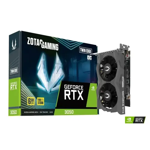 Zotac GAMING GeForce RTX 3050 Twin Edge OC 6GB GDDR6 Graphics Card Zotac GAMING GeForce RTX 3050 Twin Edge OC 6GB GDDR6 Graphics Card