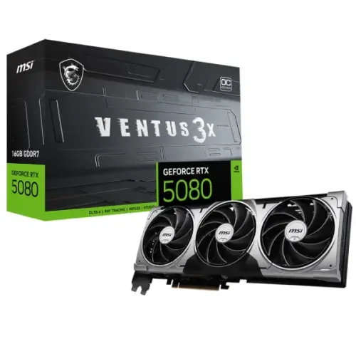 MSI GeForce RTX 5080 16G VENTUS 3X OC 16GB GDDR7 Graphics Card MSI GeForce RTX 5080 16G VENTUS 3X OC 16GB GDDR7 Graphics Card