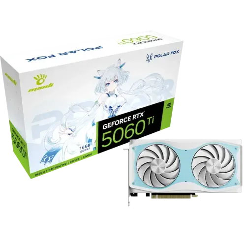 Manli Polar Fox GeForce RTX 5060 Ti OC 16GB GDDR7 Graphics Card