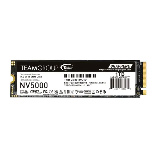 TEAM NV5000 1TB M.2 PCIe Gen4 x4 NVMe SSD TEAM NV5000 1TB M.2 PCIe Gen4 x4 NVMe SSD