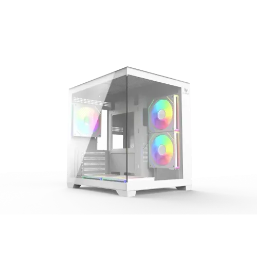 T-Wolf Mystery Box NV X5 Infinity ARGB M-ATX Mid Tower Gaming Casing White