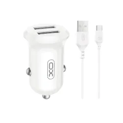 XO CC67 Dual USB Port Car Charger with Type-C Cable XO CC67 Dual USB Port Car Charger with Type-C Cable