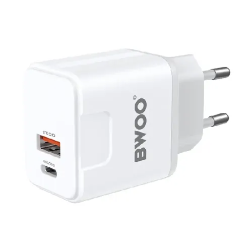 BWOO BO-CDA157C-C 20W 2-Port Fast Charger Adapter