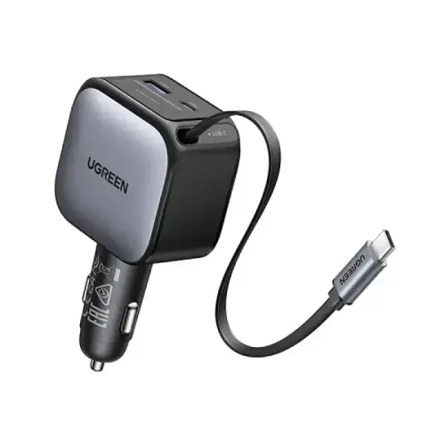 UGREEN EC603 90W Car Charger with Retractable Cable #55909B