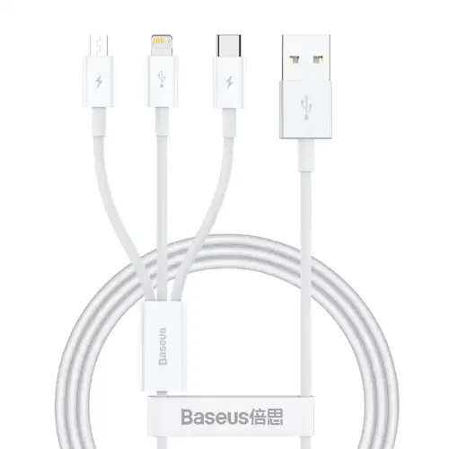 Baseus Superior Series 1 Meter 3 in 1 USB to MicroUSB + Lightning + Type-C Fast Charging Cable
