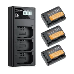 K&F Concept NP-FZ100 2280mAh Camera Battery and Three Slot Charger Kit