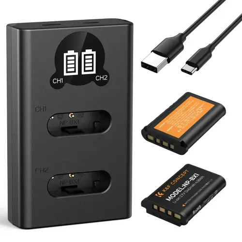 K&F Concept NP-BX1 1240mAh Camera Battery and Dual Slot Charger Kit