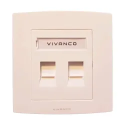 Vivanco VCA20 2 Port Faceplate with Shutter Vivanco VCA20 2 Port Faceplate with Shutter