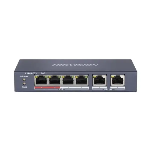 Hikvision DS-3E0106MP-E/M 4 Port Unmanaged PoE Switch Hikvision DS-3E0106MP-E/M 4 Port Unmanaged PoE Switch