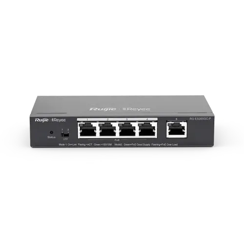 Ruijie RG-ES205GC-P 5-Port Gigabit Smart Cloud Managed PoE Switch Ruijie RG-ES205GC-P 5-Port Gigabit Smart Cloud Managed PoE Switch