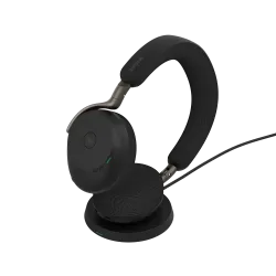 Jabra Evolve3 75 MS LINK390C Wireless Headphone with Wireless Charger