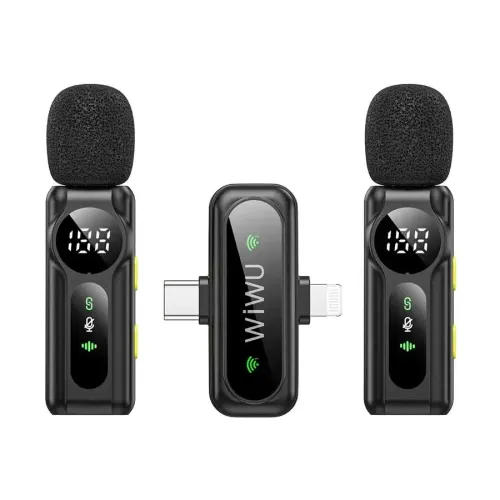 WiWU Wi-WM007 Dual Wireless Lavalier Microphone WiWU Wi-WM007 Dual Wireless Lavalier Microphone