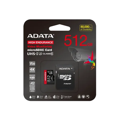 ADATA High-Endurance 512GB UHS-I Class 10 microSDXC Memory Card ADATA High-Endurance 512GB UHS-I Class 10 microSDXC Memory Card
