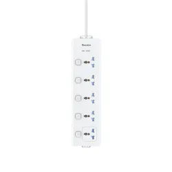 Huntkey DMC502 3 Meter 5 Port 2 Pin Power Strip with Individual Switch